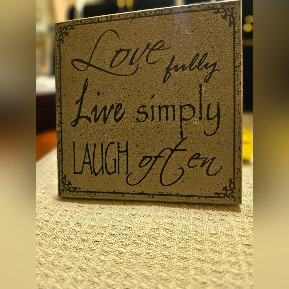 Love, Live, Laugh Desk sign
